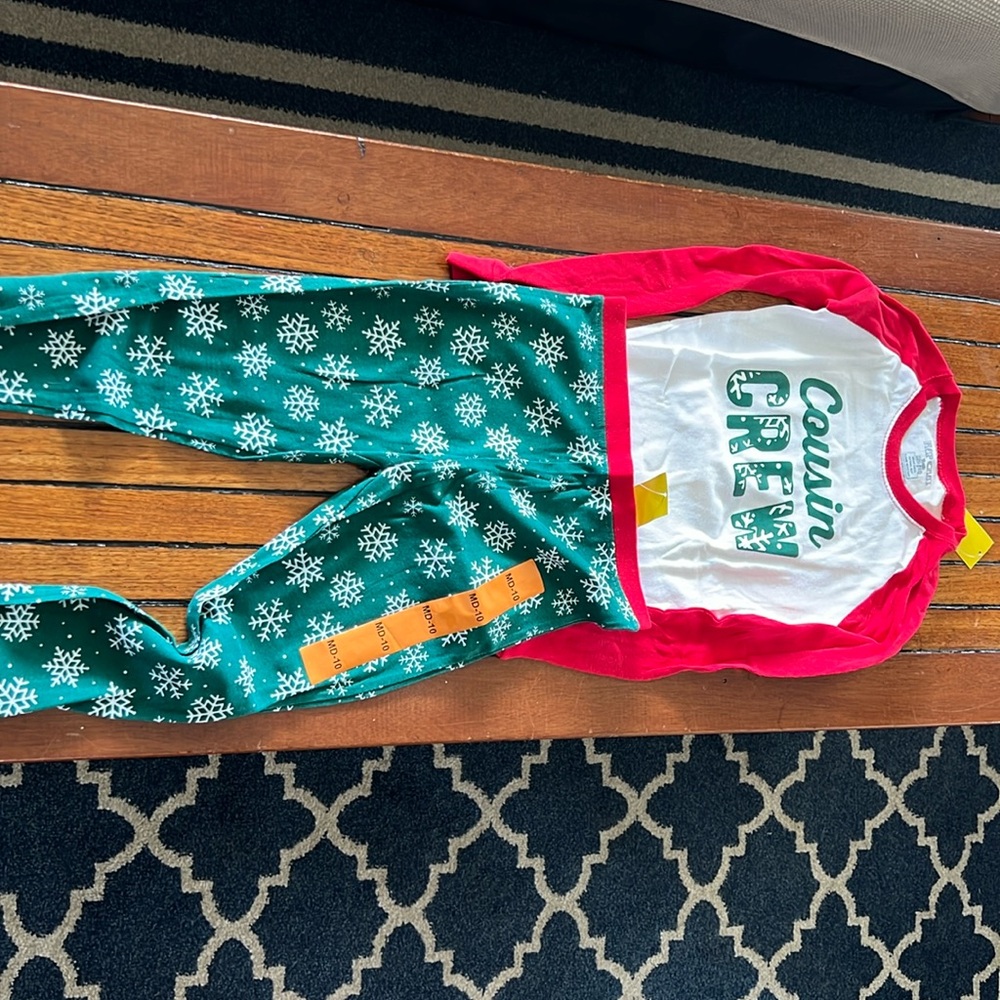 Girls size 10 snug fit Christmas pajamas